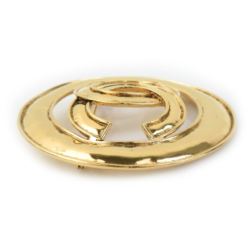 CHANEL Authentic Gold Logo Brooch - Picture 2 of 5